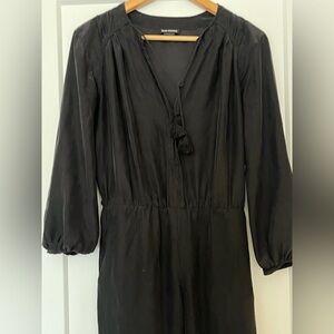 Club Monaco 100% Silk Tailored Elegant Black Jumpsuit 0